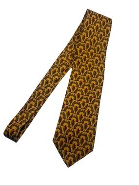 Brooks Brothers Men's Squirrel Acorn Print All Silk Tie Made in US W: 3.5” L:59”